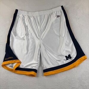 Pro Player Basketball Shorts Mens 2XL White Michigan Wolverines Dazzle Mesh NCAA